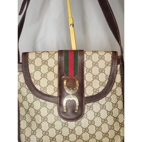 Gucci Supreme GG Canvas Leather Shoulder Bag Sherry Line Web Ophidia Vintage - Picture 4 of 15